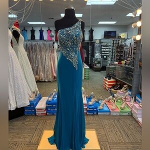 TIFFANY 46976 SZ-8 TEAL PROM/ FORMAL/ PAGENT DRESS